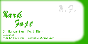 mark fojt business card